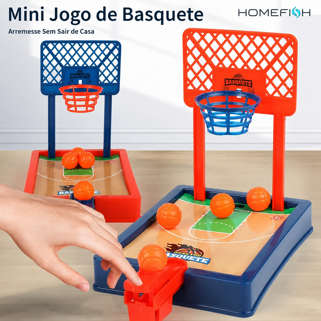 Mini máquina de basquete portátil para viagem ou conjunto de jogos de escritório