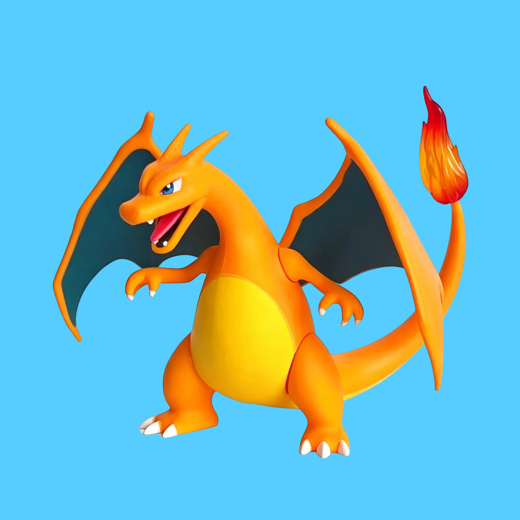 Brinquedo Articulado do Pokémon Charizard em pé com Asas Abertas