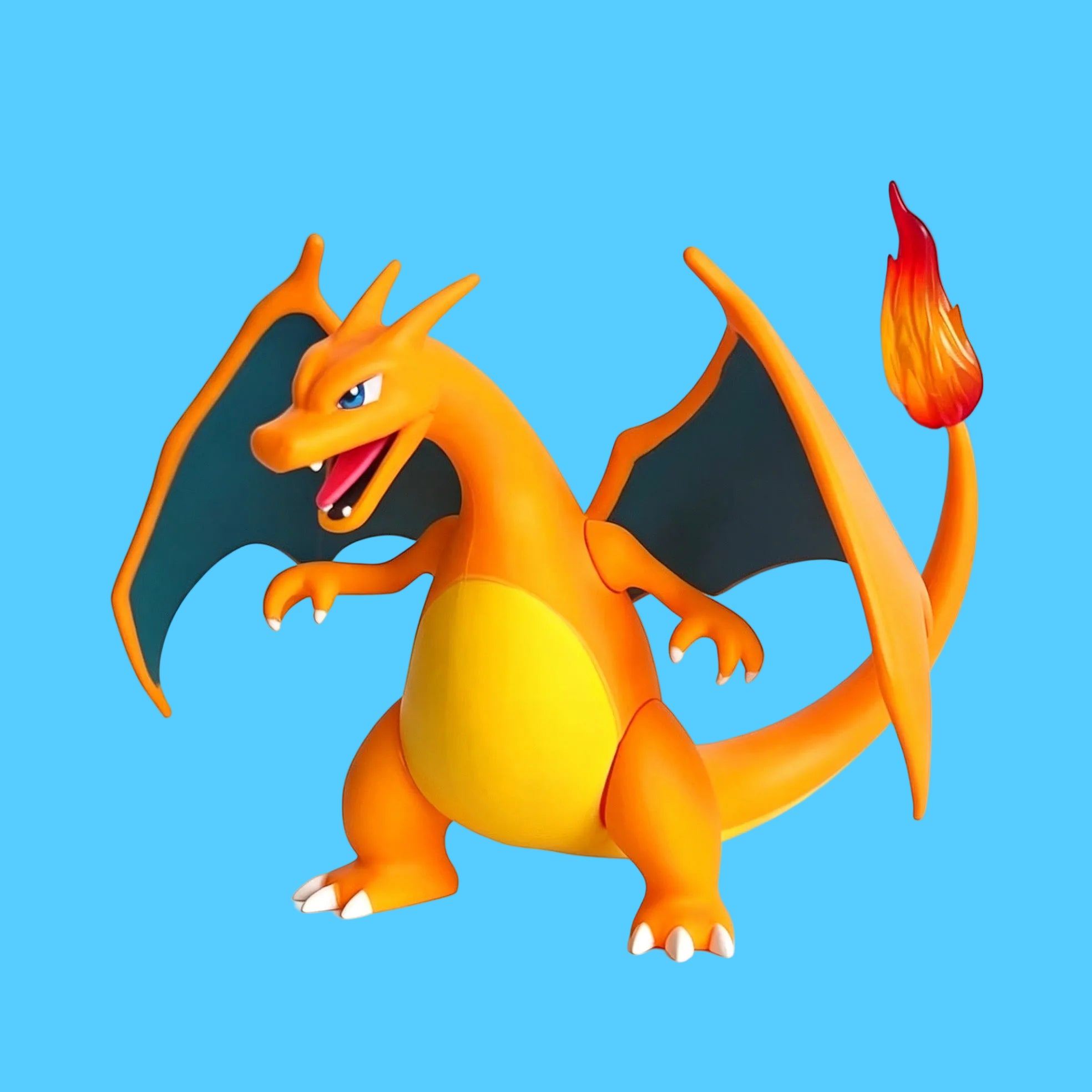 Brinquedo Articulado do Pokémon Charizard em pé com Asas Abertas