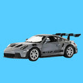 Carrinho de Brinquedo em Miniatura de Modelo Porsche 911 GT3 na Cor Prata com Aerofólio Preto 