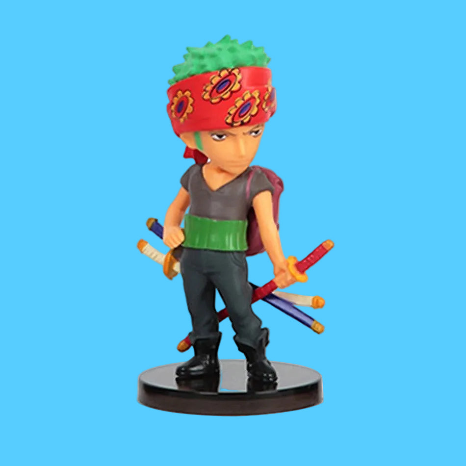 Kit com 6 Bonecos Colecionáveis do One Piece incluindo Luffy, Zoro, Brook, Sanji, Franky e Chopper
