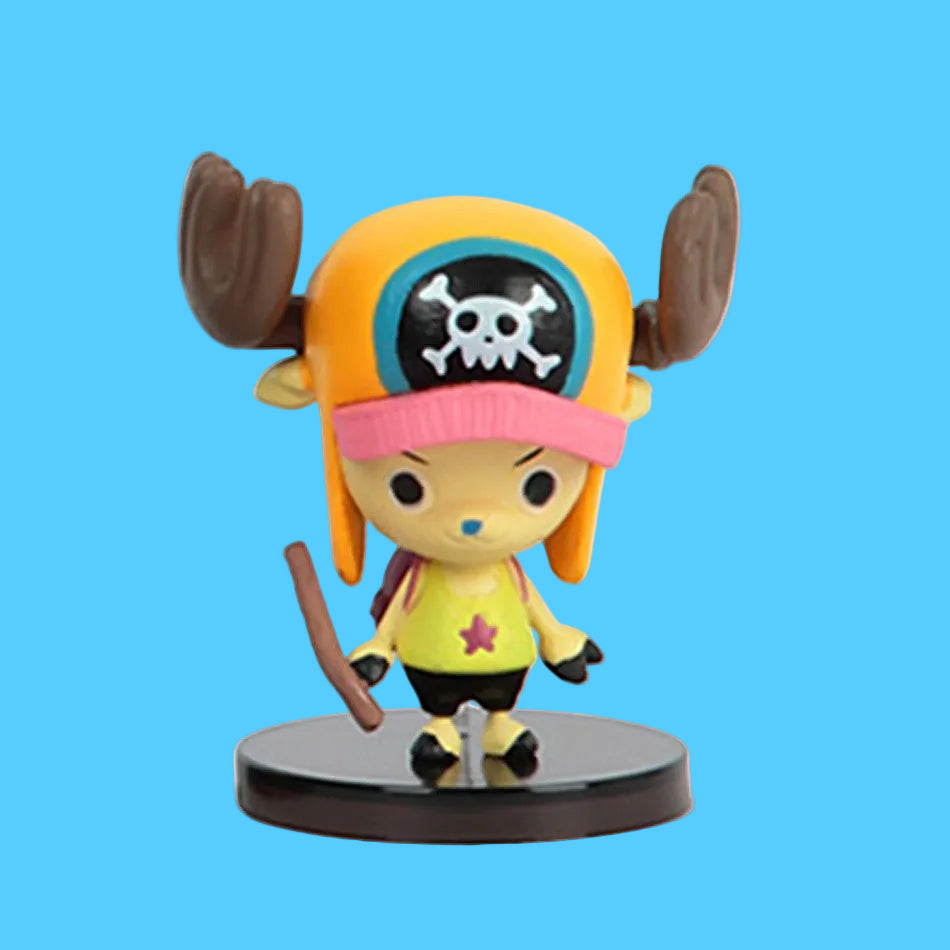 Kit com 6 Bonecos Colecionáveis do One Piece incluindo Luffy, Zoro, Brook, Sanji, Franky e Chopper