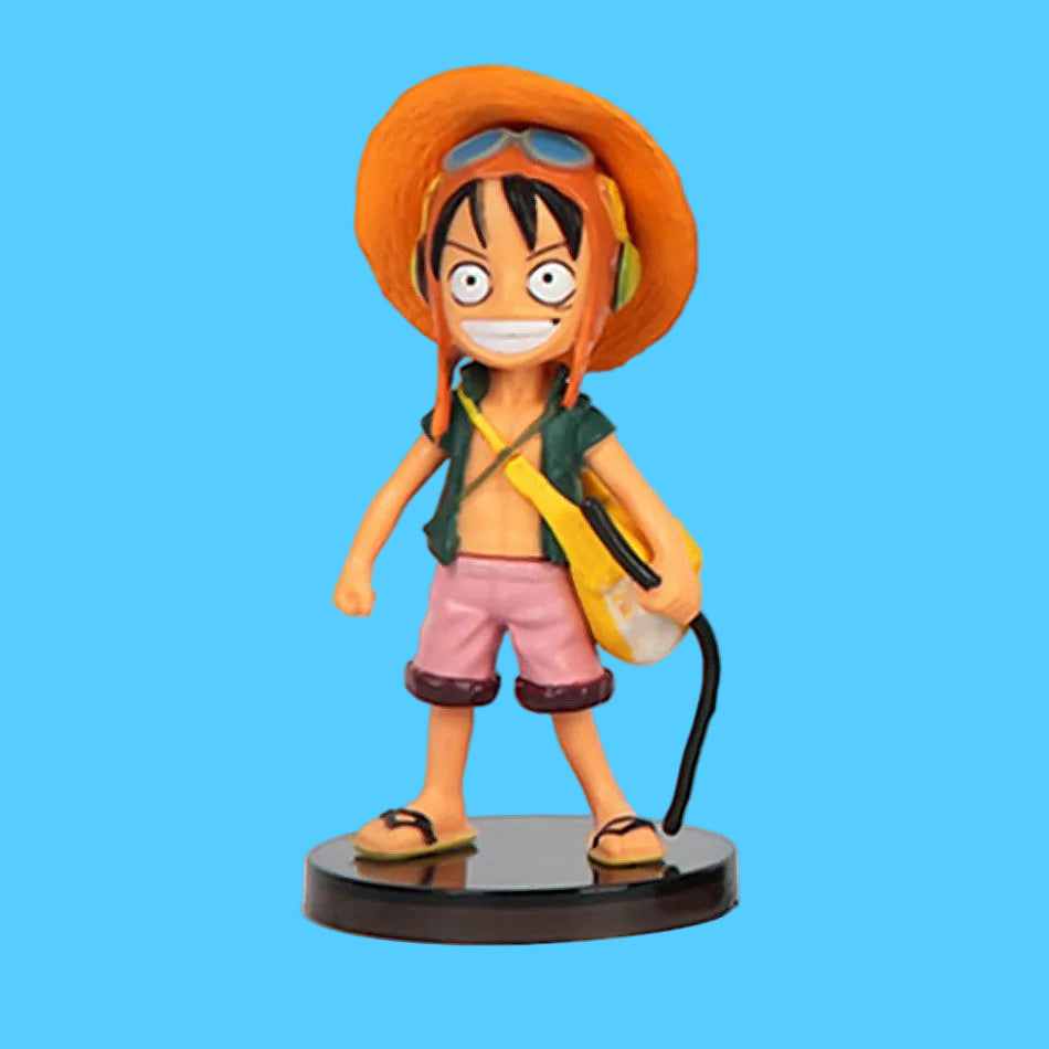 Kit com 6 Bonecos Colecionáveis do One Piece incluindo Luffy, Zoro, Brook, Sanji, Franky e Chopper