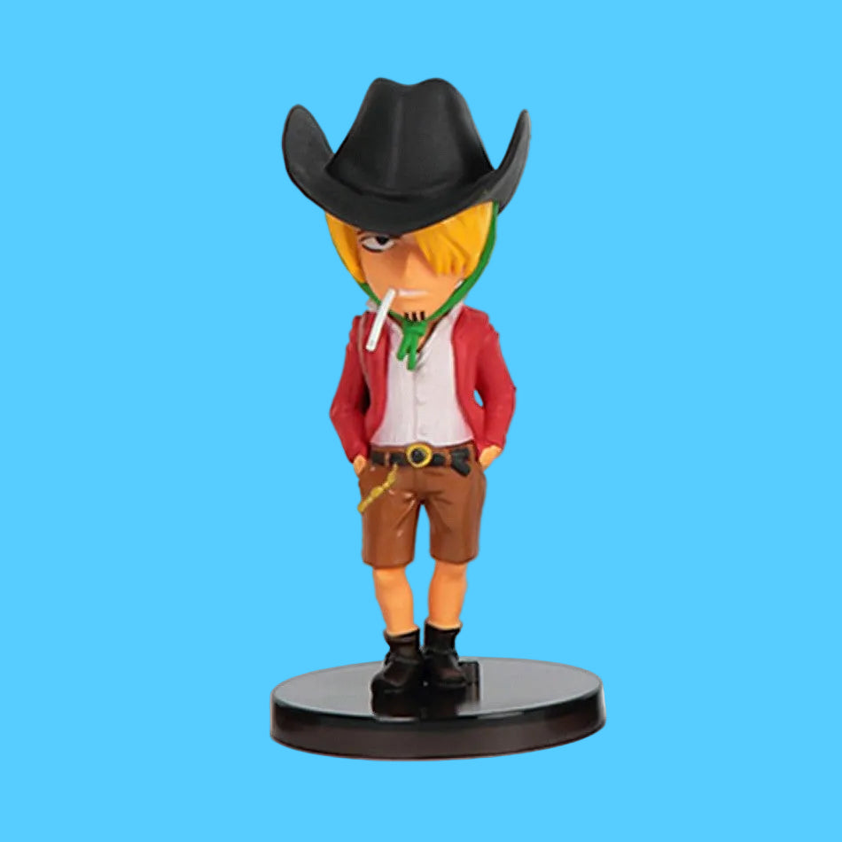 Kit com 6 Bonecos Colecionáveis do One Piece incluindo Luffy, Zoro, Brook, Sanji, Franky e Chopper