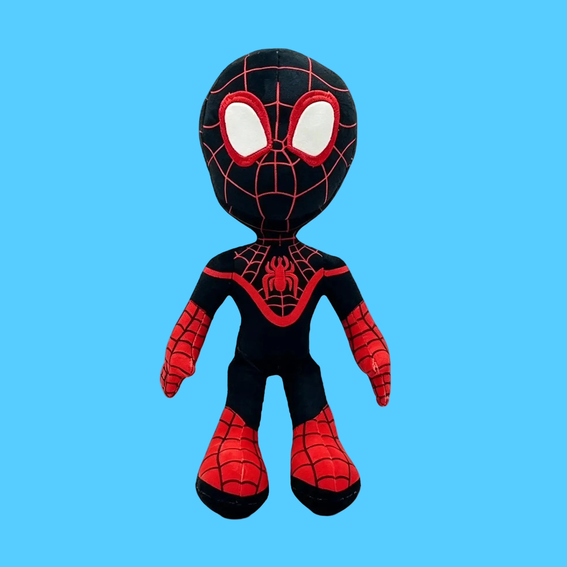 Pelúcia do Homem-Aranha Miles Morales na Cor Preta e Vermelha
