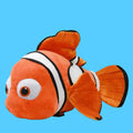 Pelúcia de Peixe Palhaço nas Cores Laranja, Branca e Preta Inspirada no Personagem Nemo